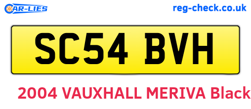 SC54BVH are the vehicle registration plates.