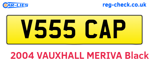 V555CAP are the vehicle registration plates.