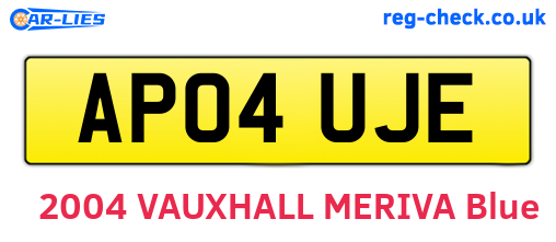 AP04UJE are the vehicle registration plates.