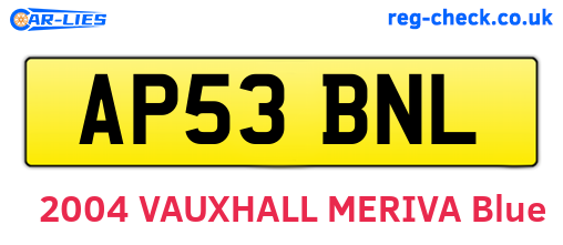 AP53BNL are the vehicle registration plates.