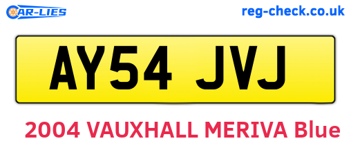 AY54JVJ are the vehicle registration plates.