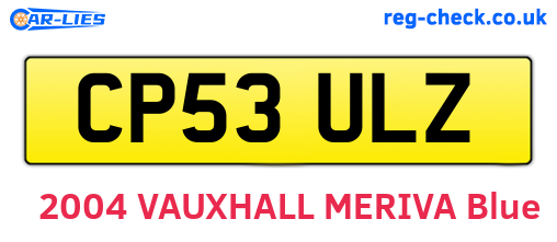CP53ULZ are the vehicle registration plates.