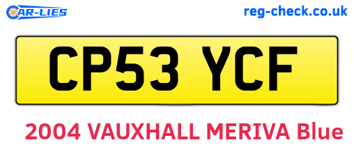 CP53YCF are the vehicle registration plates.