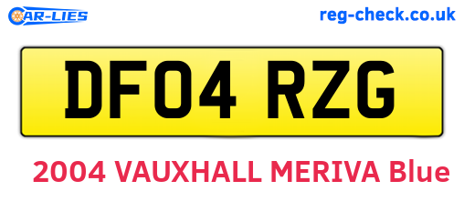 DF04RZG are the vehicle registration plates.