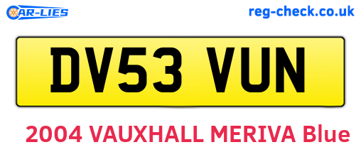 DV53VUN are the vehicle registration plates.