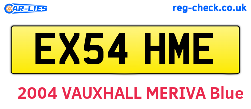 EX54HME are the vehicle registration plates.