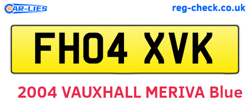 FH04XVK are the vehicle registration plates.