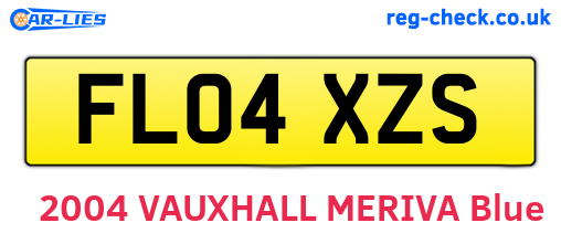 FL04XZS are the vehicle registration plates.