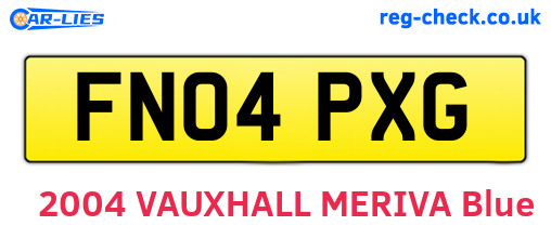 FN04PXG are the vehicle registration plates.