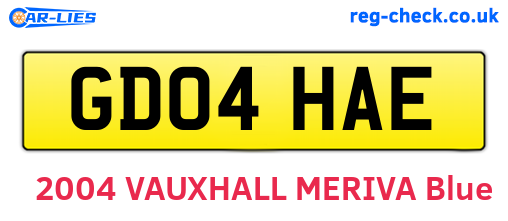GD04HAE are the vehicle registration plates.