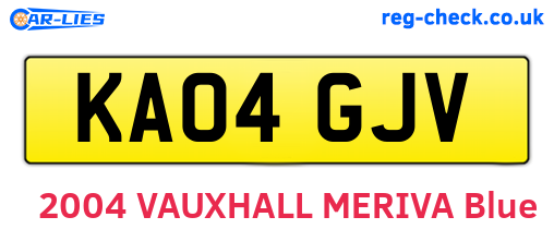 KA04GJV are the vehicle registration plates.