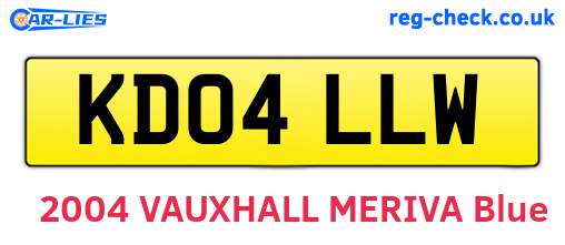 KD04LLW are the vehicle registration plates.