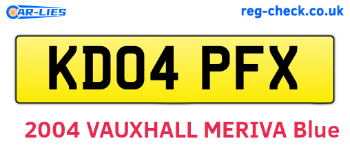 KD04PFX are the vehicle registration plates.