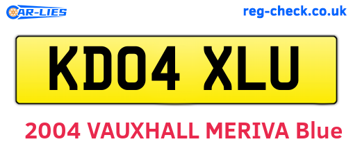 KD04XLU are the vehicle registration plates.