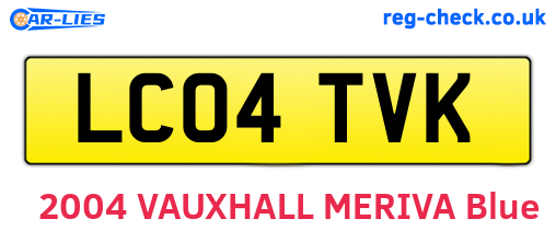 LC04TVK are the vehicle registration plates.
