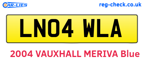 LN04WLA are the vehicle registration plates.