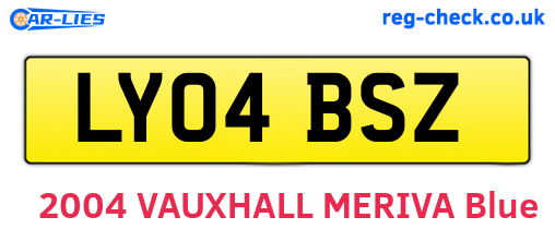 LY04BSZ are the vehicle registration plates.
