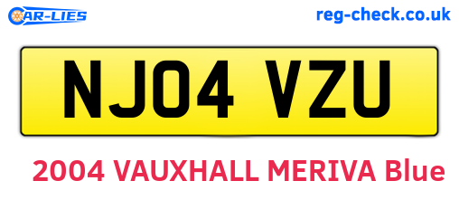 NJ04VZU are the vehicle registration plates.