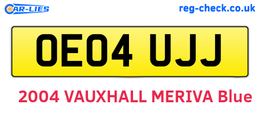 OE04UJJ are the vehicle registration plates.
