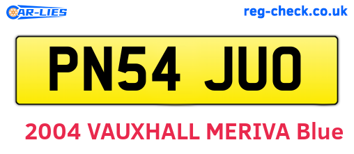 PN54JUO are the vehicle registration plates.