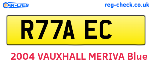 R77AEC are the vehicle registration plates.