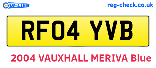 RF04YVB are the vehicle registration plates.