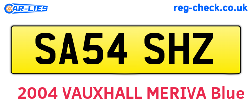 SA54SHZ are the vehicle registration plates.