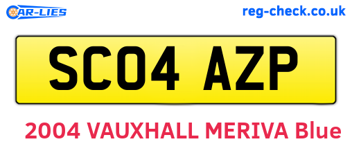 SC04AZP are the vehicle registration plates.