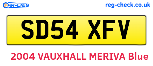 SD54XFV are the vehicle registration plates.