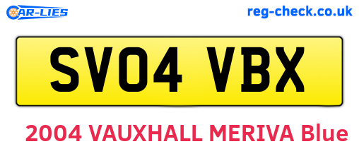 SV04VBX are the vehicle registration plates.
