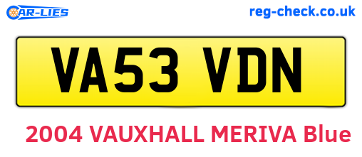 VA53VDN are the vehicle registration plates.