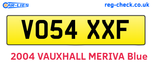 VO54XXF are the vehicle registration plates.