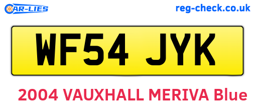WF54JYK are the vehicle registration plates.
