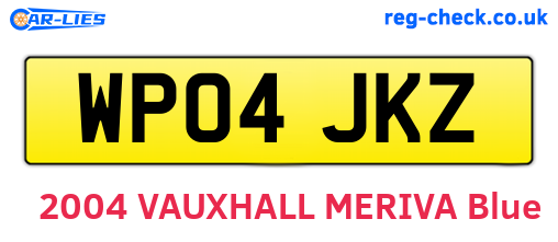 WP04JKZ are the vehicle registration plates.