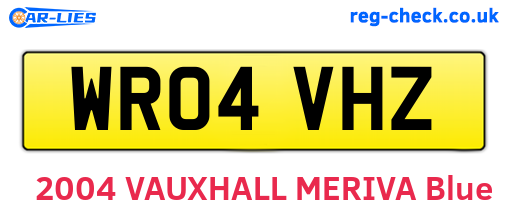 WR04VHZ are the vehicle registration plates.