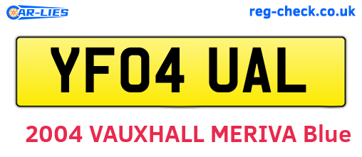 YF04UAL are the vehicle registration plates.