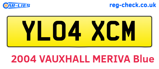YL04XCM are the vehicle registration plates.