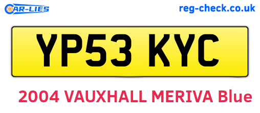 YP53KYC are the vehicle registration plates.
