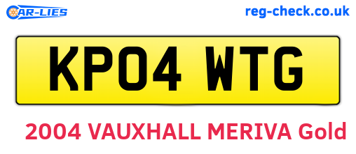 KP04WTG are the vehicle registration plates.