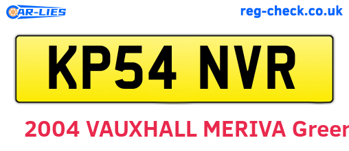 KP54NVR are the vehicle registration plates.