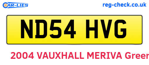 ND54HVG are the vehicle registration plates.