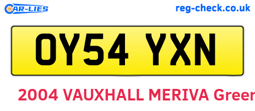 OY54YXN are the vehicle registration plates.