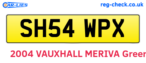 SH54WPX are the vehicle registration plates.