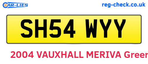 SH54WYY are the vehicle registration plates.