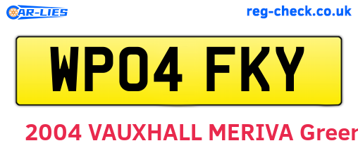 WP04FKY are the vehicle registration plates.
