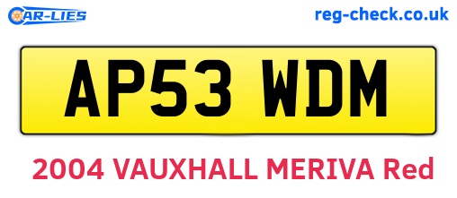 AP53WDM are the vehicle registration plates.