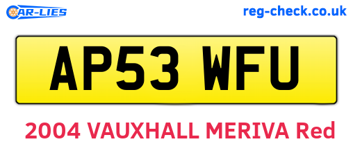 AP53WFU are the vehicle registration plates.