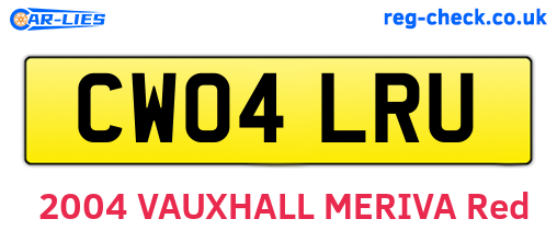 CW04LRU are the vehicle registration plates.