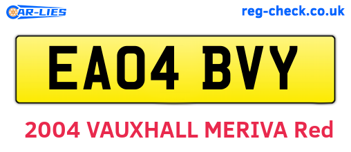 EA04BVY are the vehicle registration plates.