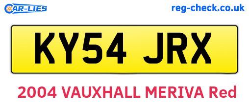KY54JRX are the vehicle registration plates.